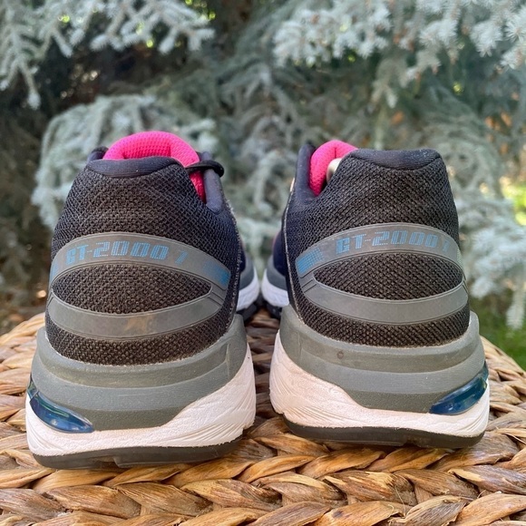 Asics GT-2000 Black, Blue & Pink Glo Running Athletic Running Shoes. Womens 11 - Picture 7 of 11